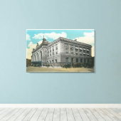 Buiten Uitzicht van het centrale spoorwegstation v Canvas Afdruk (Insitu (Houten vloer))