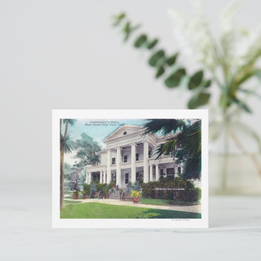 Buiten Uitzicht van het Commandant House, Navy Yar Briefkaart (Staand voorkant)