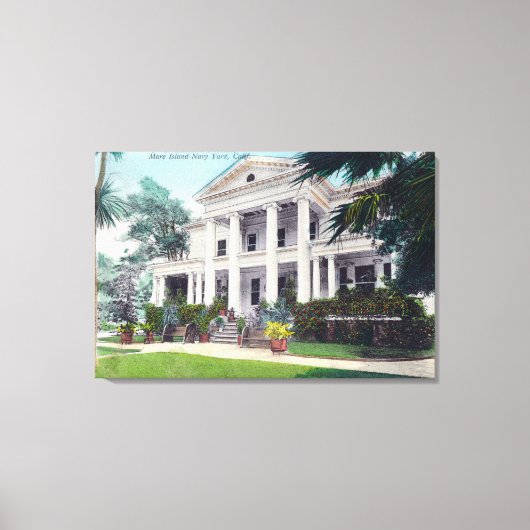 Buiten Uitzicht van het Commandant House, Navy Yar Canvas Afdruk (Voorkant)