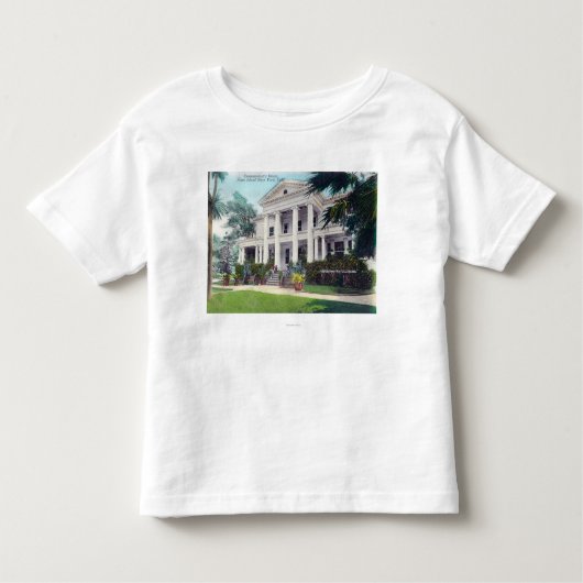 Buiten Uitzicht van het Commandant House, Navy Yar Kinder Shirts (Voorkant)