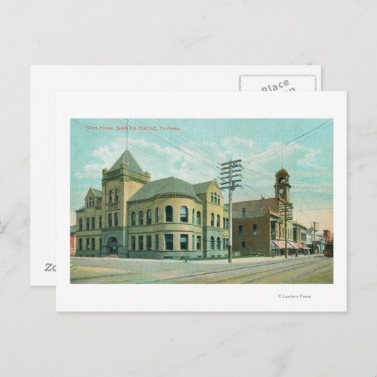 Buiten Uitzicht van het Court HouseSanta Cruz, CA Briefkaart (Voorkant / Achterkant)