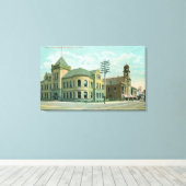 Buiten Uitzicht van het Court HouseSanta Cruz, CA Canvas Afdruk (Insitu (Houten vloer))