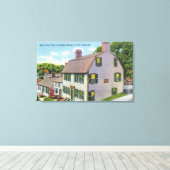 Buiten Uitzicht van het Gemeenschappelijk Huis Canvas Afdruk (Insitu (Houten vloer))