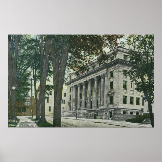 Buiten Uitzicht van het graafschapshuis Poster (Voorkant)