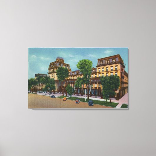 Buiten Uitzicht van het Grand Union Hotel # 2 Canvas Afdruk (Voorkant)