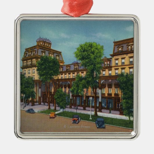 Buiten Uitzicht van het Grand Union Hotel # 2 Metalen Ornament (Voorkant)