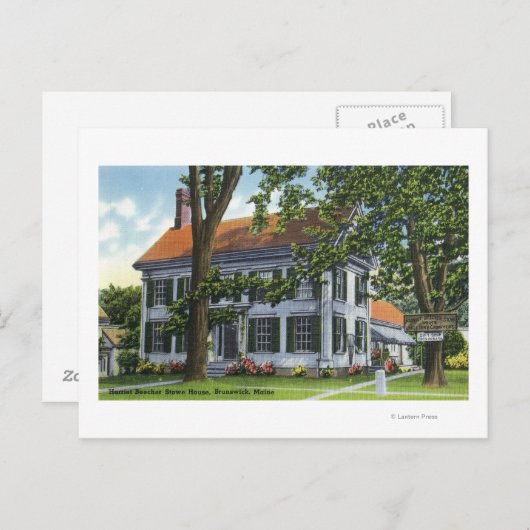 Buiten Uitzicht van het Harriet Beecher Stowe Hous Briefkaart (Voorkant / Achterkant)