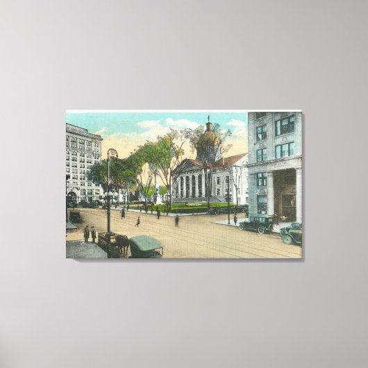 Buiten Uitzicht van het Hof Canvas Afdruk (Voorkant)