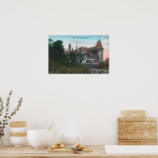 Buiten Uitzicht van het Holly Oaks Building Poster (Keuken)