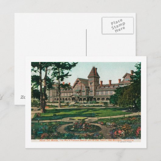 Buiten Uitzicht van het Hotel del Monte en Motiver Briefkaart (Voorkant / Achterkant)