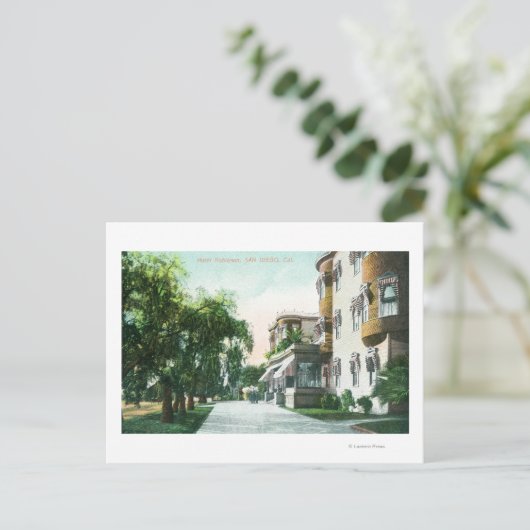 Buiten Uitzicht van het Hotel Robinson Briefkaart (Staand voorkant)