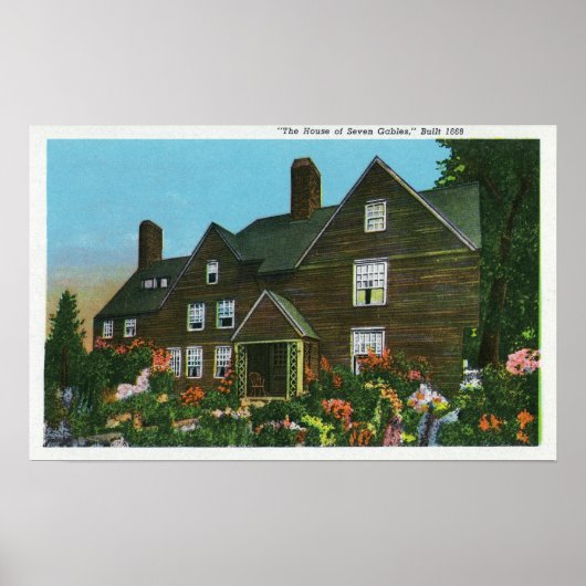 Buiten Uitzicht van het House of Seven Gables Poster (Voorkant)