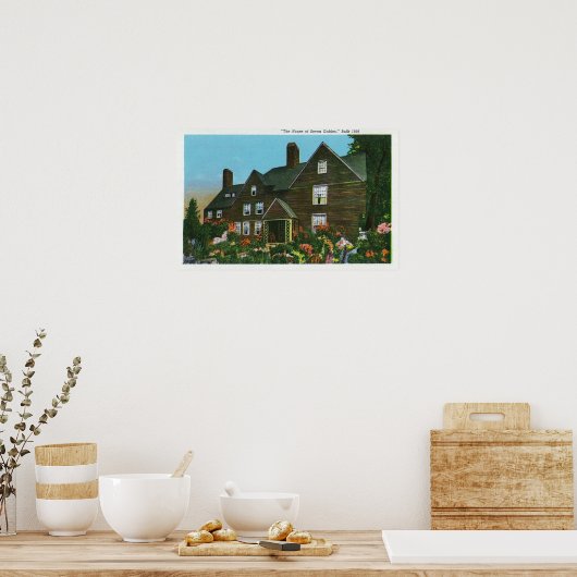 Buiten Uitzicht van het House of Seven Gables Poster (Keuken)