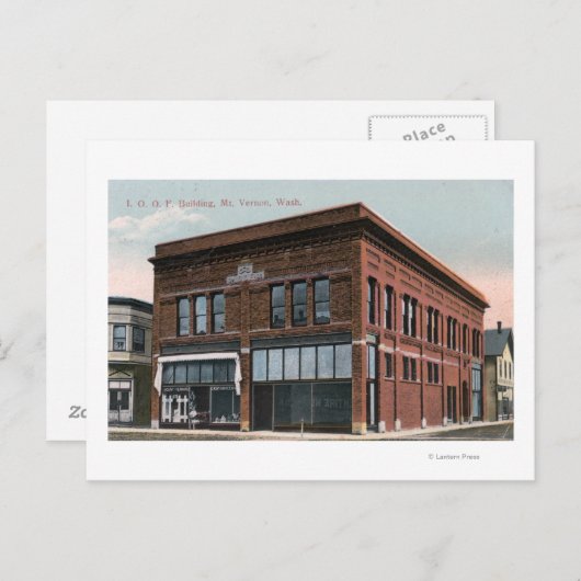 Buiten Uitzicht van het IOOF-gebouw Briefkaart (Voorkant / Achterkant)