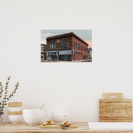 Buiten Uitzicht van het IOOF-gebouw Poster (Keuken)