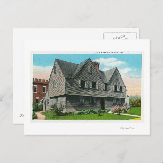 Buiten Uitzicht van het John Ward House Briefkaart (Voorkant / Achterkant)