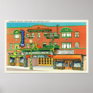 Buiten Uitzicht van het Mandarijnentheater Poster