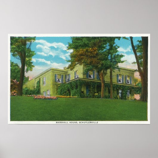 Buiten Uitzicht van het Marshallhuis Poster (Voorkant)