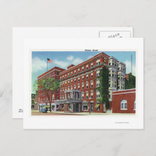 Buiten Uitzicht van het Nelson House Briefkaart (Voorkant / Achterkant)