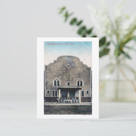 Buiten Uitzicht van het New Ridgeway Theater Briefkaart (Staand voorkant)