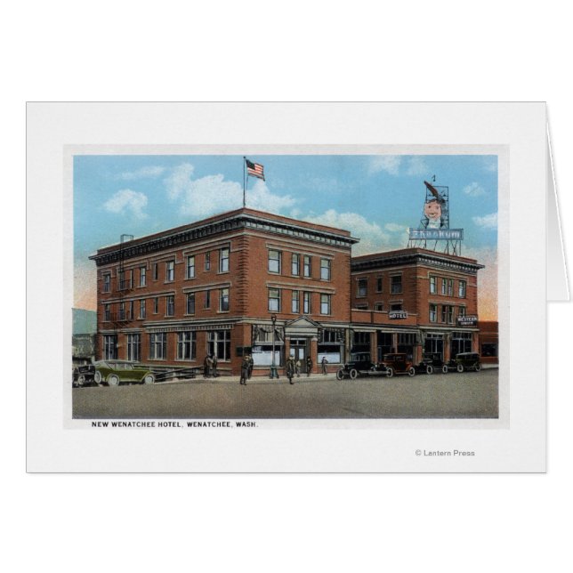 Buiten Uitzicht van het New Wenatchee Hotel (Voorkant Horizontaal)