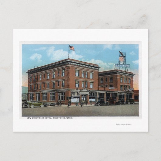 Buiten Uitzicht van het New Wenatchee Hotel Briefkaart (Voorkant)