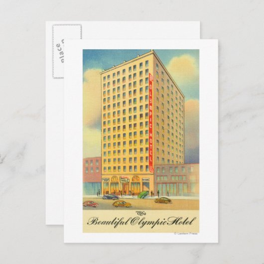 Buiten Uitzicht van het Olympisch Hotel Briefkaart (Voorkant / Achterkant)