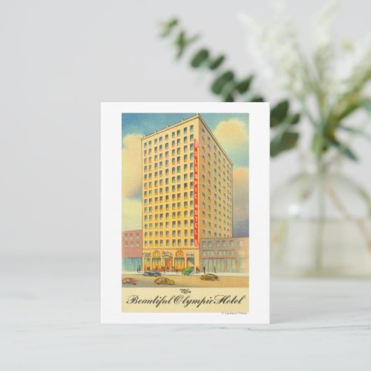 Buiten Uitzicht van het Olympisch Hotel Briefkaart (Staand voorkant)
