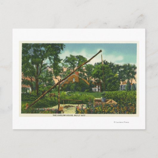 Buiten Uitzicht van het oude Harlow House # 2 Briefkaart (Voorkant)