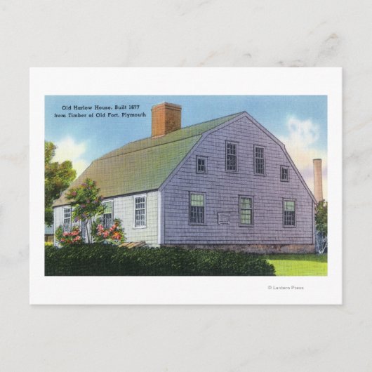 Buiten Uitzicht van het Oude Harlow House Briefkaart (Voorkant)