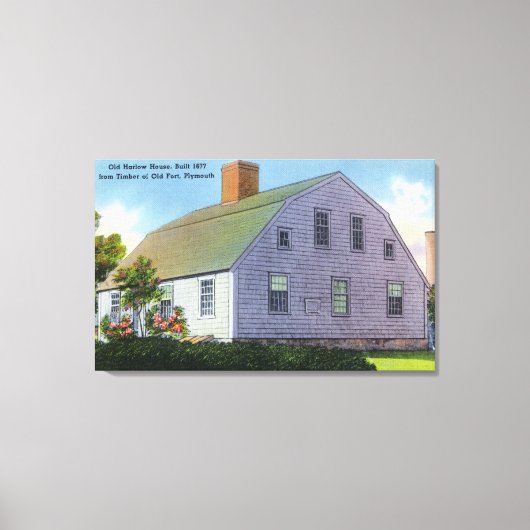 Buiten Uitzicht van het Oude Harlow House Canvas Afdruk (Voorkant)