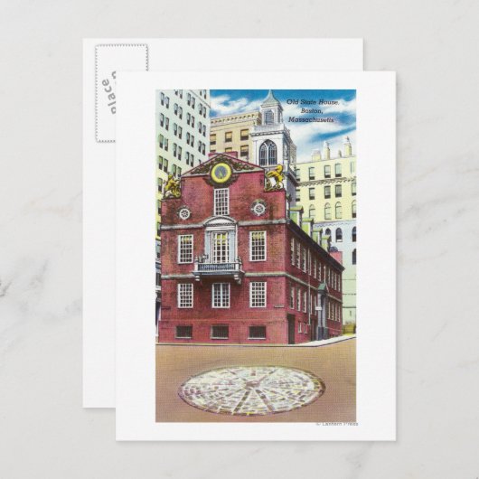 Buiten Uitzicht van het Oude Huis van de Staat Briefkaart (Voorkant / Achterkant)