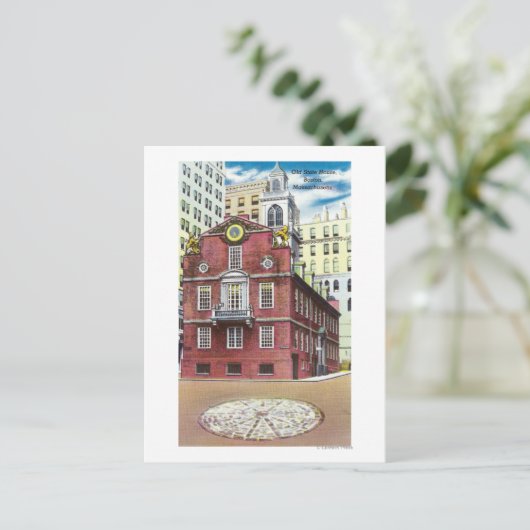 Buiten Uitzicht van het Oude Huis van de Staat Briefkaart (Staand voorkant)