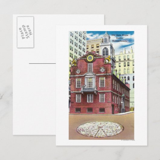 Buiten Uitzicht van het Oude Huis van de Staat Briefkaart (Voorkant / Achterkant)