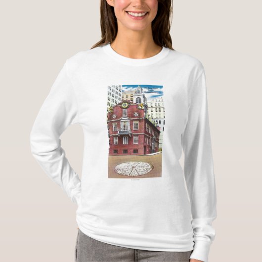 Buiten Uitzicht van het Oude Huis van de Staat T-shirt (Voorkant)