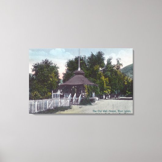 Buiten Uitzicht van het Oude Lushuis aan het Blauw Canvas Afdruk (Voorkant)