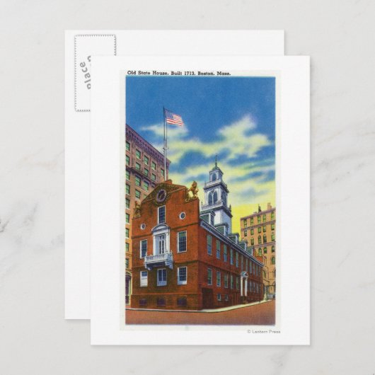 Buiten Uitzicht van het Oude Staatshuis Briefkaart (Voorkant / Achterkant)