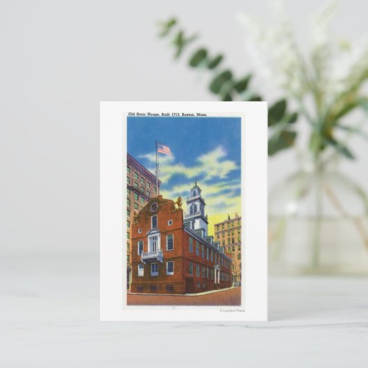 Buiten Uitzicht van het Oude Staatshuis Briefkaart (Staand voorkant)