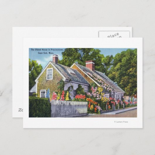 Buiten Uitzicht van het oudste huis in de stad Briefkaart (Voorkant / Achterkant)