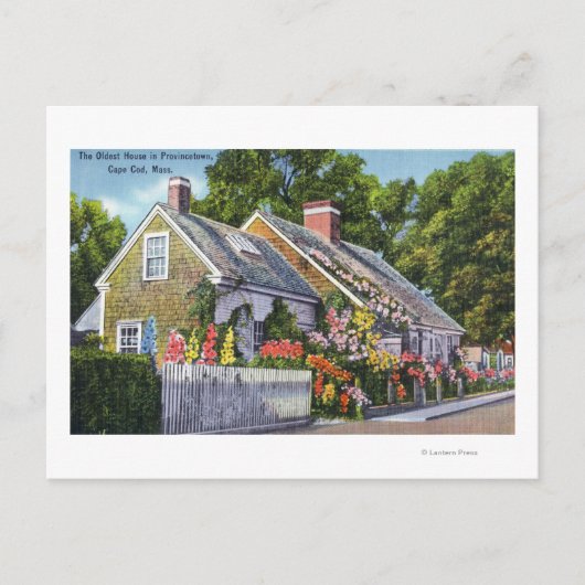 Buiten Uitzicht van het oudste huis in de stad Briefkaart (Voorkant)