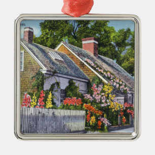 Buiten Uitzicht van het oudste huis in de stad Metalen Ornament