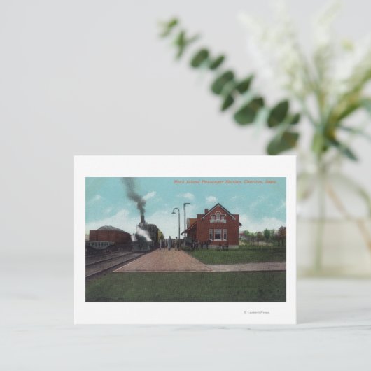 Buiten Uitzicht van het Passenger Station van Rock Briefkaart (Staand voorkant)