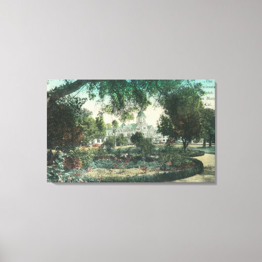 Buiten Uitzicht van het Peninsula Hotel Canvas Afdruk (Voorkant)