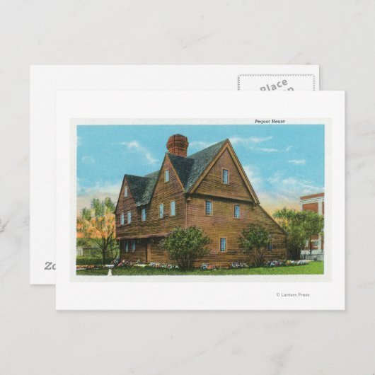 Buiten Uitzicht van het Pequot House Briefkaart (Voorkant / Achterkant)