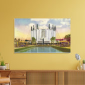 Buiten Uitzicht van het reisgebouw Canvas Afdruk (Insitu (Woonkamer))