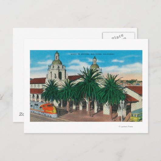 Buiten Uitzicht van het Santa Fe-station Briefkaart (Voorkant / Achterkant)