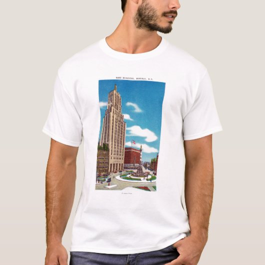 Buiten Uitzicht van het spoorweggebouw T-shirt (Voorkant)