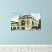 Buiten Uitzicht van het spoorwegstation Canvas Afdruk (Insitu (Houten vloer))