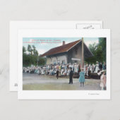 Buiten Uitzicht van het spoorwegstation op de vier Briefkaart (Voorkant / Achterkant)