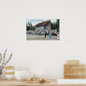 Buiten Uitzicht van het spoorwegstation op de vier Poster (Keuken)